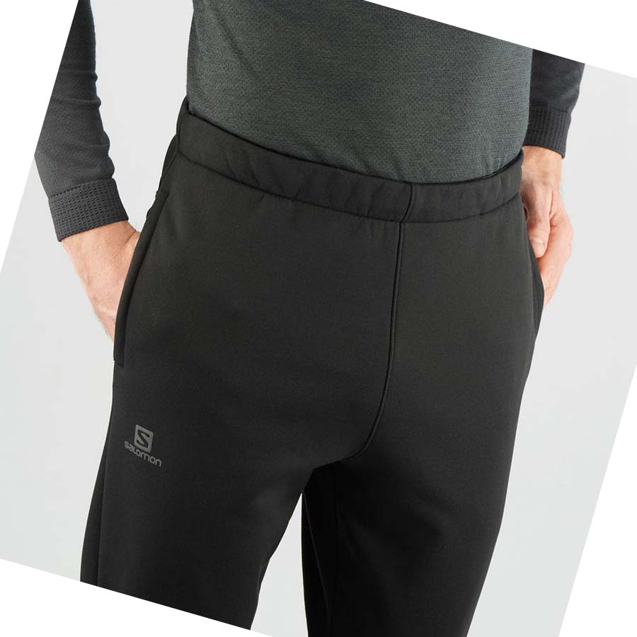 Salomon ESSENTIAL WARM FLEECE Nadrág Férfi Fekete | HU 2435HAP